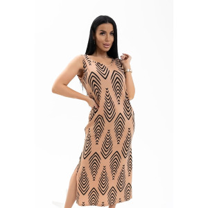 Сарафан женский Л 038/19 кулирка (последний размер) черный-коричневый 44,56