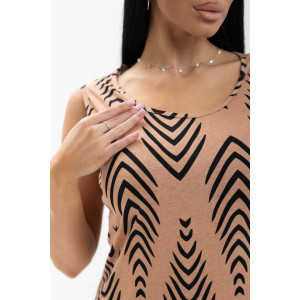 Сарафан женский Л 038/19 кулирка (последний размер) черный-коричневый 44,56