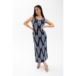 Сарафан женский Л 038/20 кулирка (последний размер) темно-синий-белый 44,52,58 Сарафан женский Л 038/20 кулирка (последний размер) темно-синий-белый 44,52,58