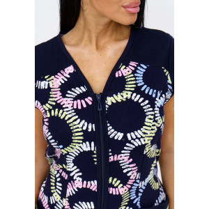 Халат женский 1591/4 кулирка (последний размер) синий 60