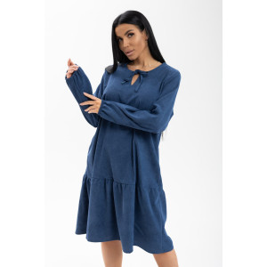 Платье женское 2029/2 вельвет (последний размер) индиго 48 Платье женское 2029/2 вельвет (последний размер) индиго 48