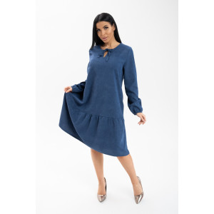 Платье женское 2029/2 вельвет (последний размер) индиго 48 Платье женское 2029/2 вельвет (последний размер) индиго 48