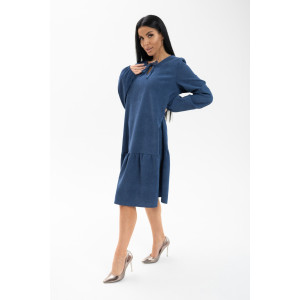 Платье женское 2029/2 вельвет (последний размер) индиго 48 Платье женское 2029/2 вельвет (последний размер) индиго 48