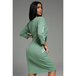 Платье женское "Флоренс" футер 2-х нитка с лайкрой пенье (последний размер) оливковый 48,50,52