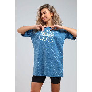 Футболка женская Ф-1/2 кулирка (последний размер) синий 50