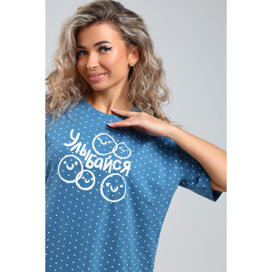 Футболка женская Ф-1/2 кулирка (последний размер) синий 50