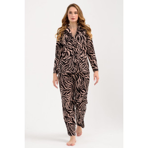 Пижама женская "Энимал" 2255-К трикотаж (последний размер) черно-бежевый 54