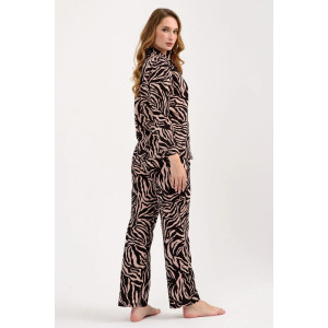 Пижама женская "Энимал" 2255-К трикотаж (последний размер) черно-бежевый 54