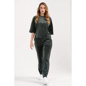 Костюм двойка женский "Идиллия" 2153-В трикотаж (последний размер) темно-зеленый 44