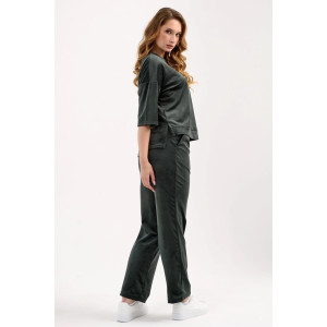 Костюм двойка женский "Идиллия" 2153-В трикотаж (последний размер) темно-зеленый 44