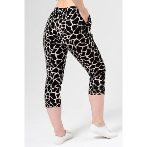 Бриджи женские "Виола" 1909-К кулирка (последний размер) черно-бежевый 50