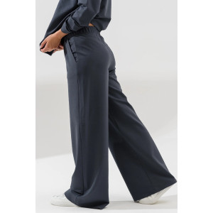 Брюки женские 2372-Фут "Палаццо" футер (последний размер) графит 50,56