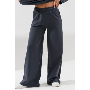 Брюки женские 2372-Фут "Палаццо" футер (последний размер) графит 50,56