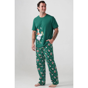 Пижама мужская "Зимние забавы" 2410-К кулирка (последний размер) зеленый 52 Пижама мужская "Зимние забавы" 2410-К кулирка (последний размер) зеленый 52