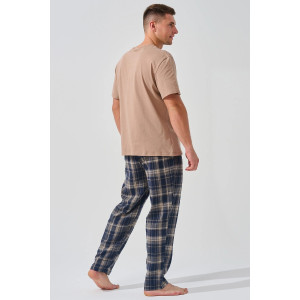 Пижама мужская "Авангард" 2390-К/Ф кулирка-фланель (последний размер) бежевый 48