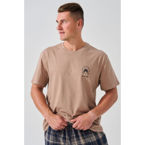 Пижама мужская "Авангард" 2390-К/Ф кулирка-фланель (последний размер) бежевый 48