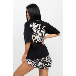 Костюм двойка женский 1975/6 кулирка (последний размер) черный-бежевый 52 Костюм двойка женский 1975/6 кулирка (последний размер) черный-бежевый 52