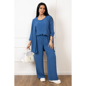 Костюм тройка женский 2142 жатка кантри (р-ры: 48-62) синий