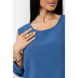 Костюм тройка женский 2142 жатка кантри (р-ры: 48-62) синий