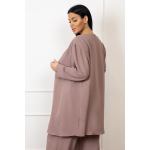 Костюм тройка женский 2142/1 жатка кантри (р-ры: 48-62) какао