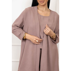 Костюм тройка женский 2142/1 жатка кантри (р-ры: 48-62) какао