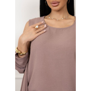 Костюм тройка женский 2142/1 жатка кантри (р-ры: 48-62) какао