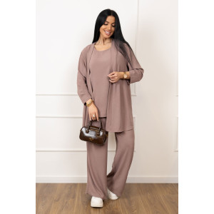 Костюм тройка женский 2142/1 жатка кантри (р-ры: 48-62) какао