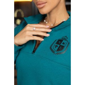 Костюм двойка женский 2037/1 футер 3-х нитка петля (р-ры: 44-58) петроль