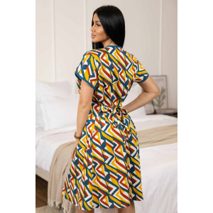 Халат женский 469/38 кулирка (р-ры: 48-62) зеленый-оранжевый-белый