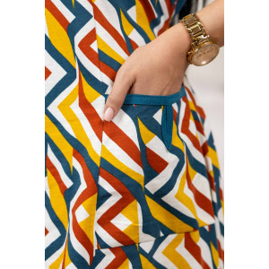 Халат женский 469/38 кулирка (р-ры: 48-62) зеленый-оранжевый-белый