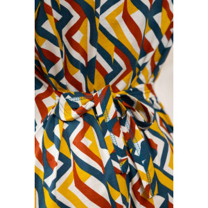 Халат женский 469/38 кулирка (р-ры: 48-62) зеленый-оранжевый-белый