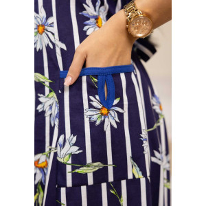 Халат женский 469/37 кулирка (р-ры: 48-62) индиго-белый