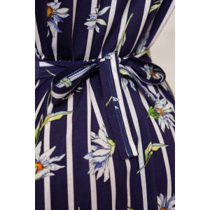 Халат женский 469/37 кулирка (р-ры: 48-62) индиго-белый