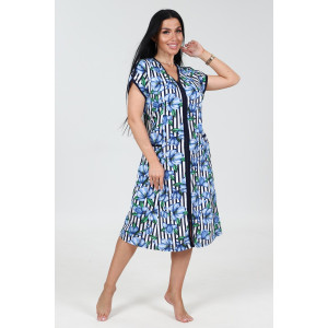 Халат женский 469/34 кулирка (р-ры: 48-62) синий-голубой-белый