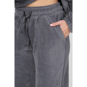 Костюм двойка женский "Анорак" КФл-2856 флис (р-ры: 46-60) т.серый