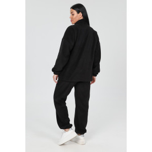 Костюм двойка женский "Анорак" КФл-2856 флис (р-ры: 46-60) черный