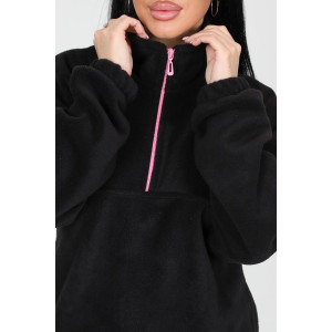 Костюм двойка женский "Анорак" КФл-2856 флис (р-ры: 46-60) черный