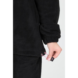 Костюм двойка женский "Анорак" КФл-2856 флис (р-ры: 46-60) черный