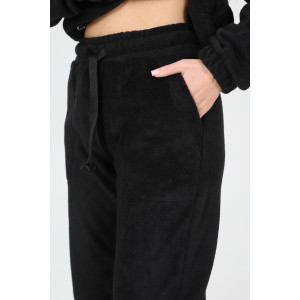 Костюм двойка женский "Анорак" КФл-2856 флис (р-ры: 46-60) черный