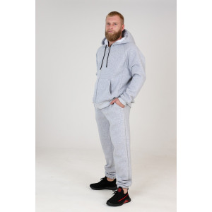 Толстовка мужская ТлФ-377 футер с начесом (р-ры: 48-58) серый