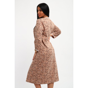 Сорочка женская М37 футер (р-ры: 46-60) цветы на какао новый