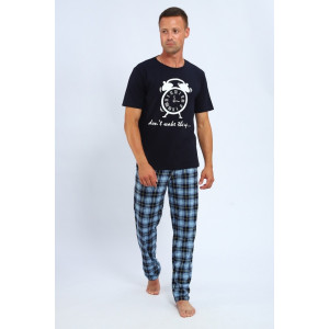 Костюм двойка мужской 813 "Будильник" кулирка (р-ры: 48-58) синий