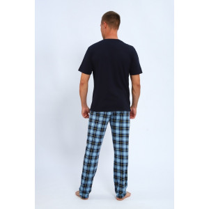 Костюм двойка мужской 813 "Будильник" кулирка (р-ры: 48-58) синий