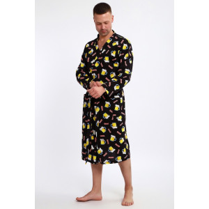 Халат мужской 804 "Пиво" кулирка (р-ры: 50-60) черный