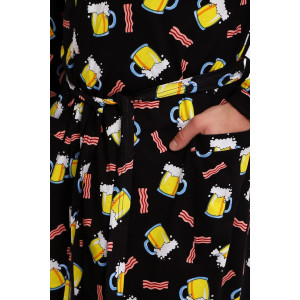 Халат мужской 804 "Пиво" кулирка (р-ры: 50-60) черный