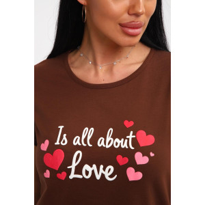 Пижама женская 01066 хлопок (р-ры: 44-56) коричневый