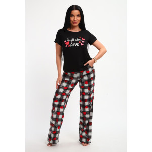 Пижама женская 01066 хлопок (р-ры: 44-56) черный