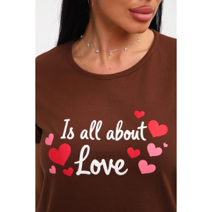 Пижама женская 01067 хлопок (р-ры: 44-56) коричневый