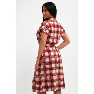 Пеньюар двойка женский 01068 хлопок (р-ры: 46-56) коричневый