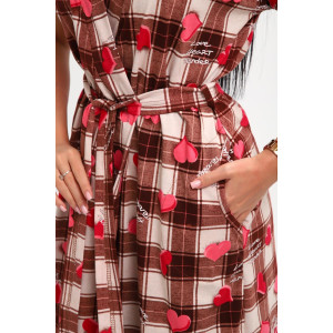 Пеньюар двойка женский 01068 хлопок (р-ры: 46-56) коричневый